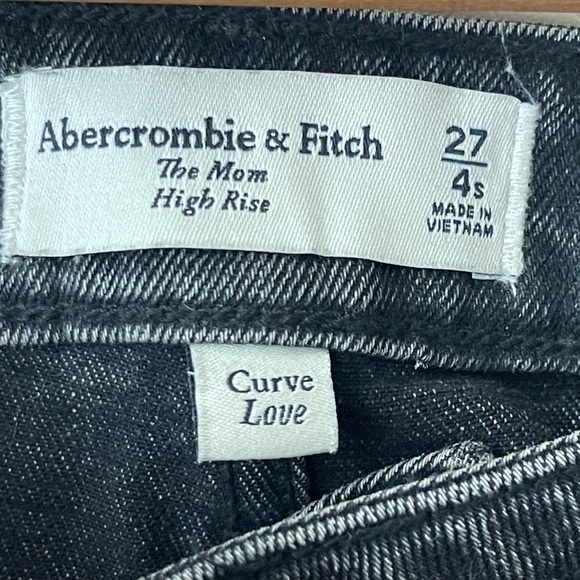Abercrombie & Fitch Curve Love High Rise Mom Jean size 27 Short black - Picture 12 of 13
